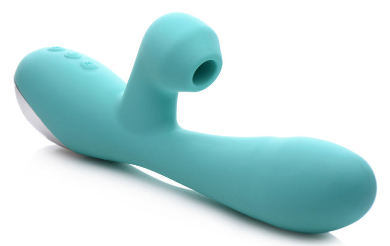 Shegasm 5 Star 7x Suction Come- Hither Silicone  Rabbit - Teal