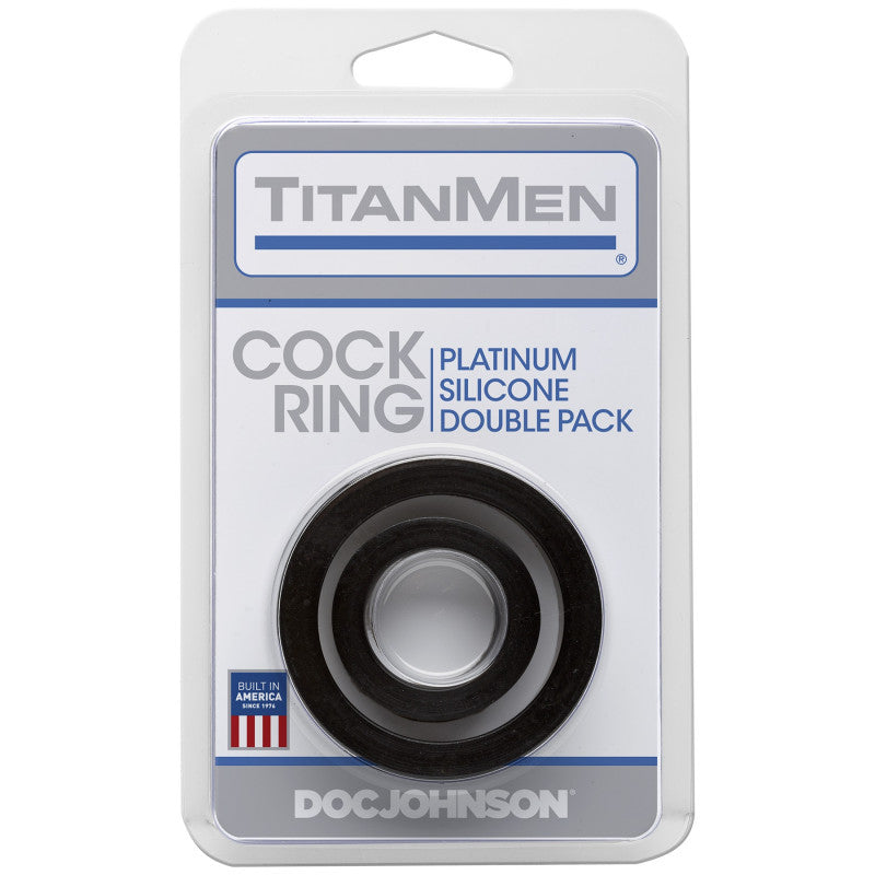 Titanmen  Ring Platinum Silicone Double Pack - Black