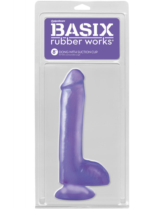Basix Rubber Works 8 Inch  With Suction Cup -  Purple