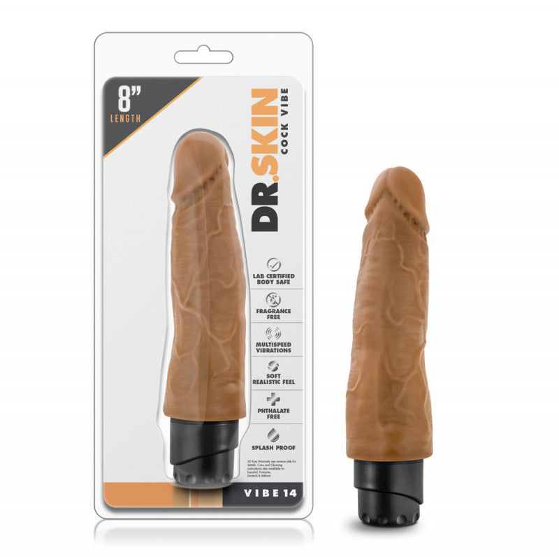 Dr. Skin -  Vibe 14 - 8 Inch Vibrating  - Mocha