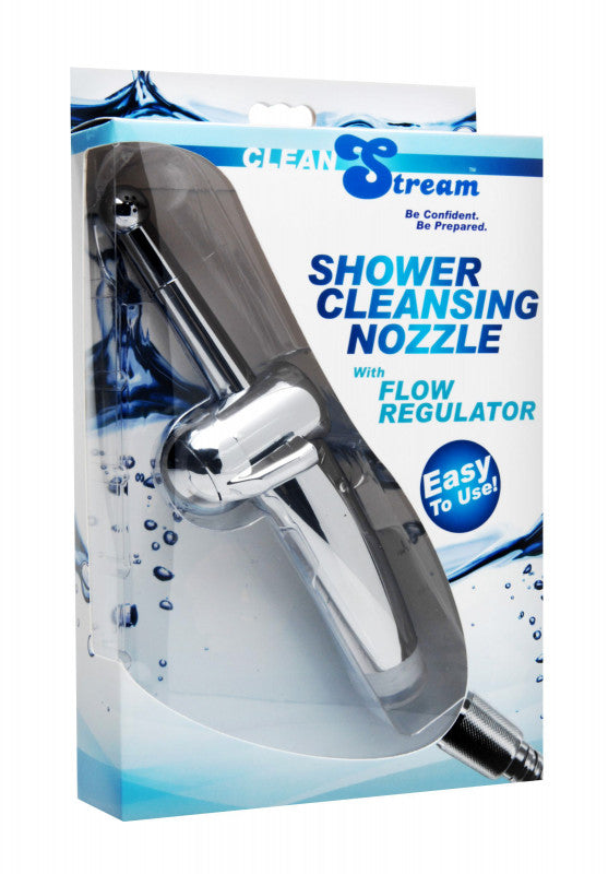 Shower Cleaning Nozzle with Flow Regulator