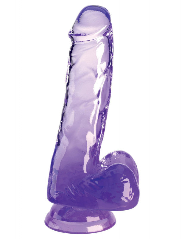 King  Clear 6 Inch With Balls - Purple