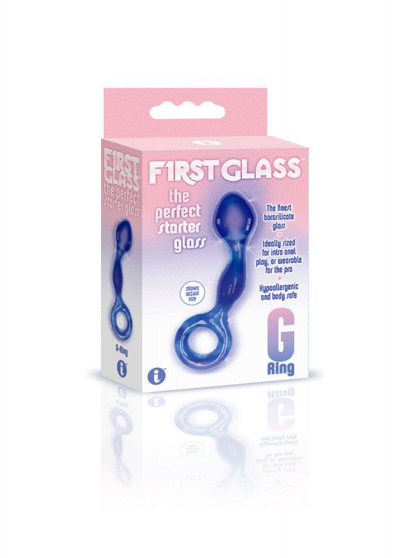 The 9&#39;s First Glass G-Ring Stimulator - Blue