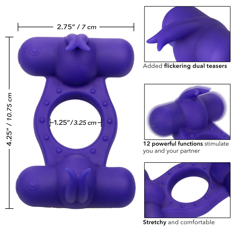 Silicone Rechargeable Triple Orgasm -  Purple