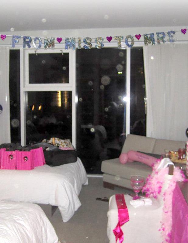 Bachelorette Party Favors - From Miss to Mrs. Banner