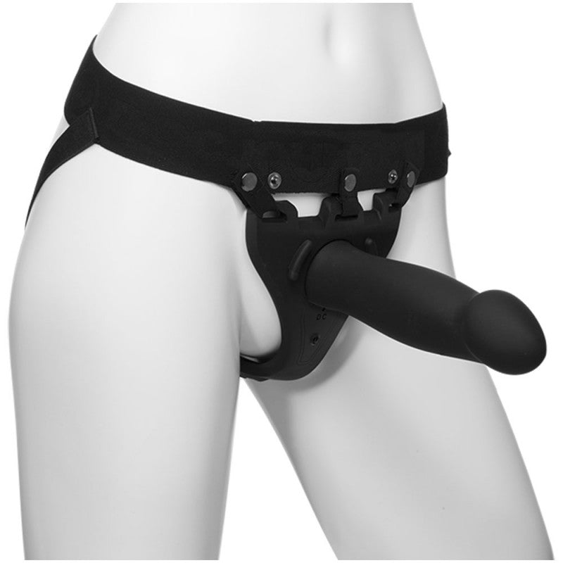 Body Extensions - Hollow Bulbed Strap-on 2-Piece  Set With  Vibrator - Black