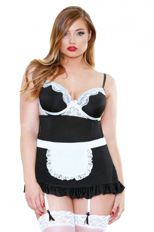 Night Service Maid Costume - Black and White - 3x-4x