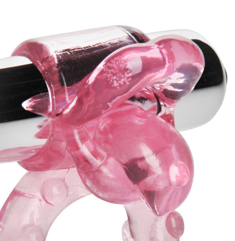 Licker Pierced Tongue Vibrating  Ring - Pink