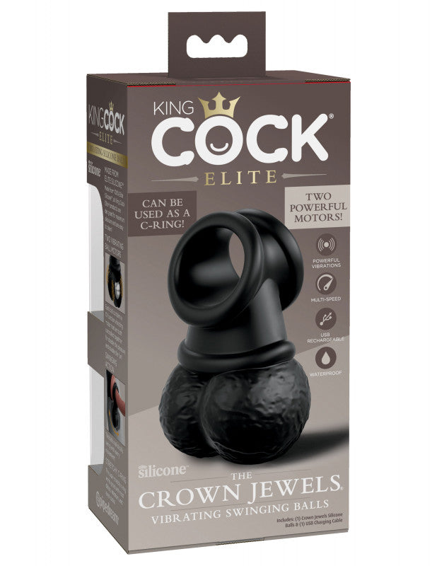 King  Elite - the Crown Jewels - Vibrating  Vibrating Silicone Swinging Balls