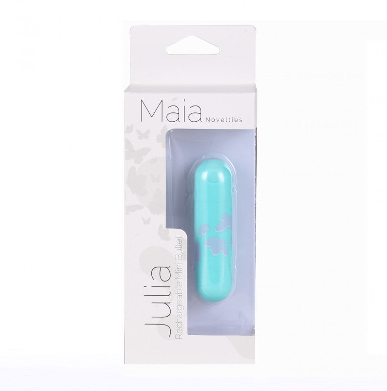 Julia Butterfly Print Mini Bullet - Teal Blue