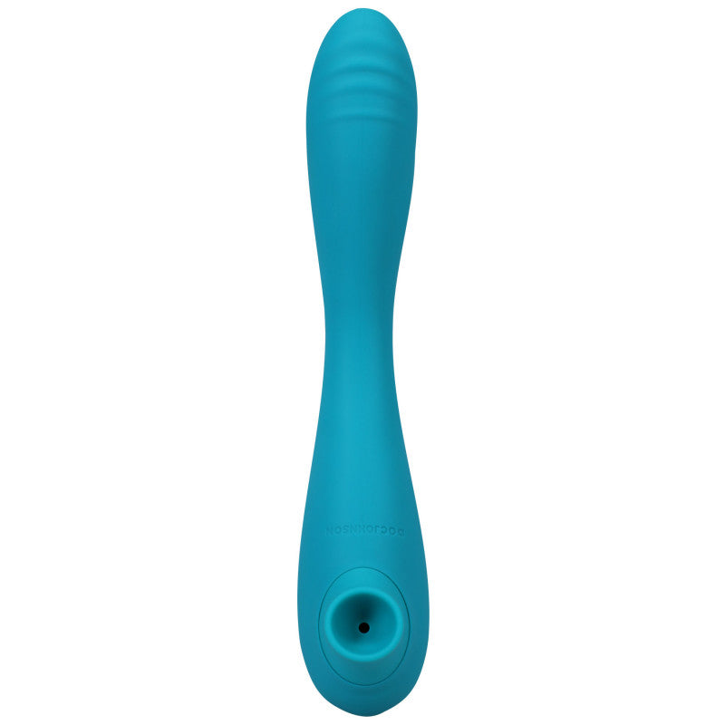 This Product Sucks - Sucking  Stimulator  With Bendable G-Spot Vibrator - Teal