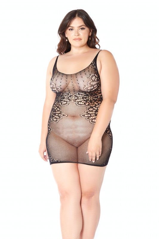 Floral Chemise - Queen Size - Black