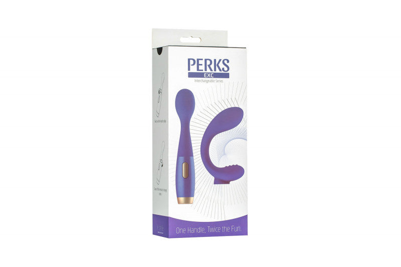 Perks Ex-C Dual Vibrator and Clitoral Stimulating  Wand - Royal Blue