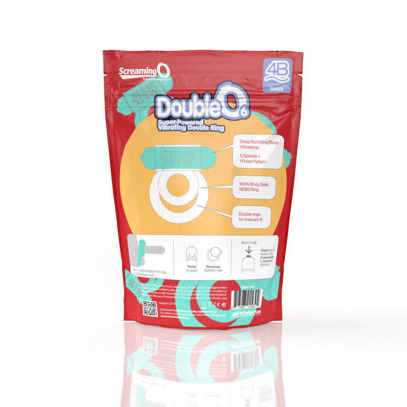 Screaming O 4b - Double O Super Powered Vibrating Double Ring - Kiwi