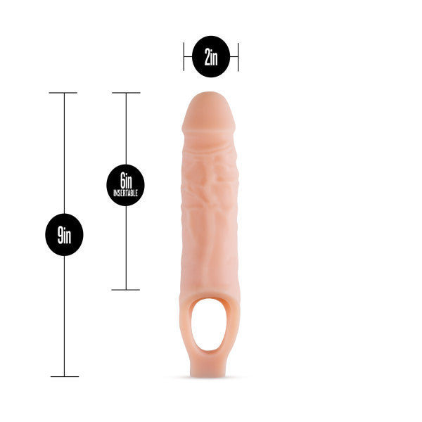 Performance Plus - 9 Inch Silicone  Sheath  Penis Extender - Vanilla