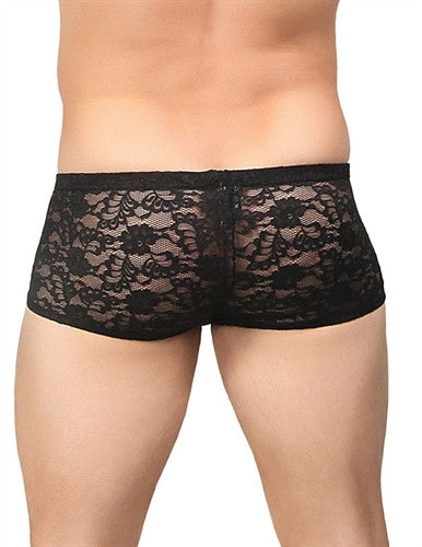 Stretch Lace Mini Short - Black - Small