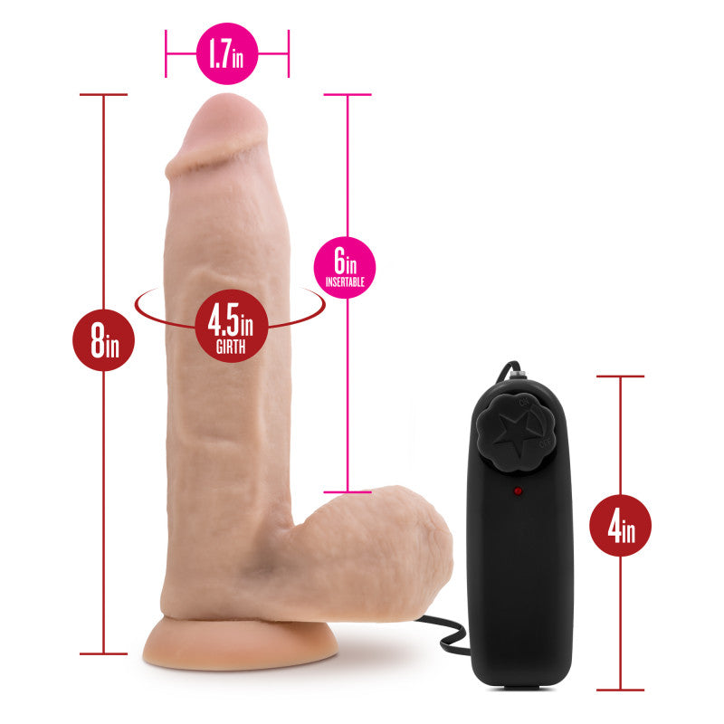 X5 Plus 8" Vibrating Realistic Cock - Vanilla