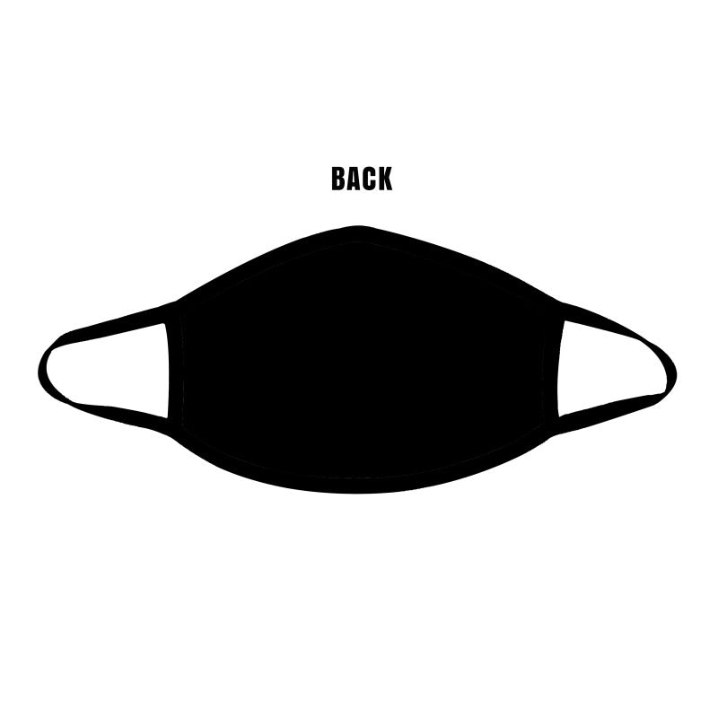White Glitter Back Up Black Face Mask With Black  Trim