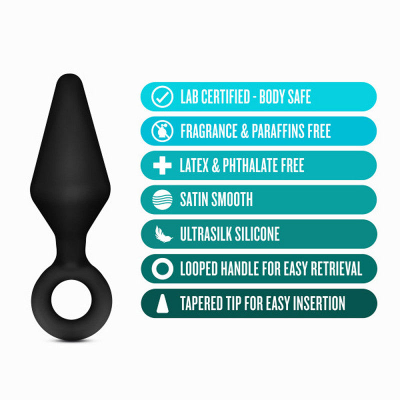 Anal Adventures - Platinum - Silicone Loop Plug  Kit - Black