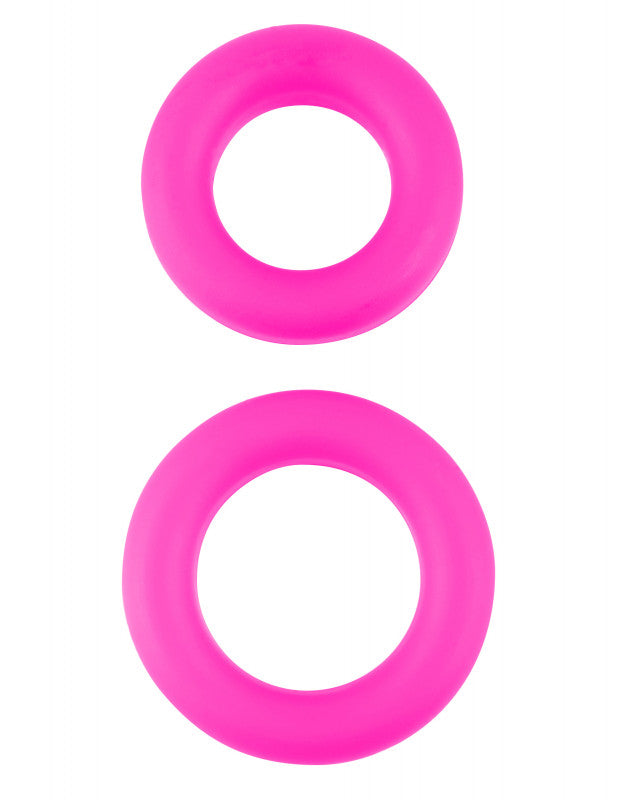 Neon Stretchy Silicone  Ring Set - Pink