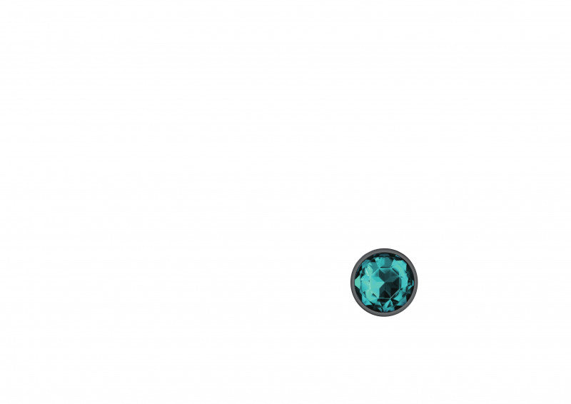 Cheeky Charms - Gunmetal Metal Butt Plug - Round - Teal - Small