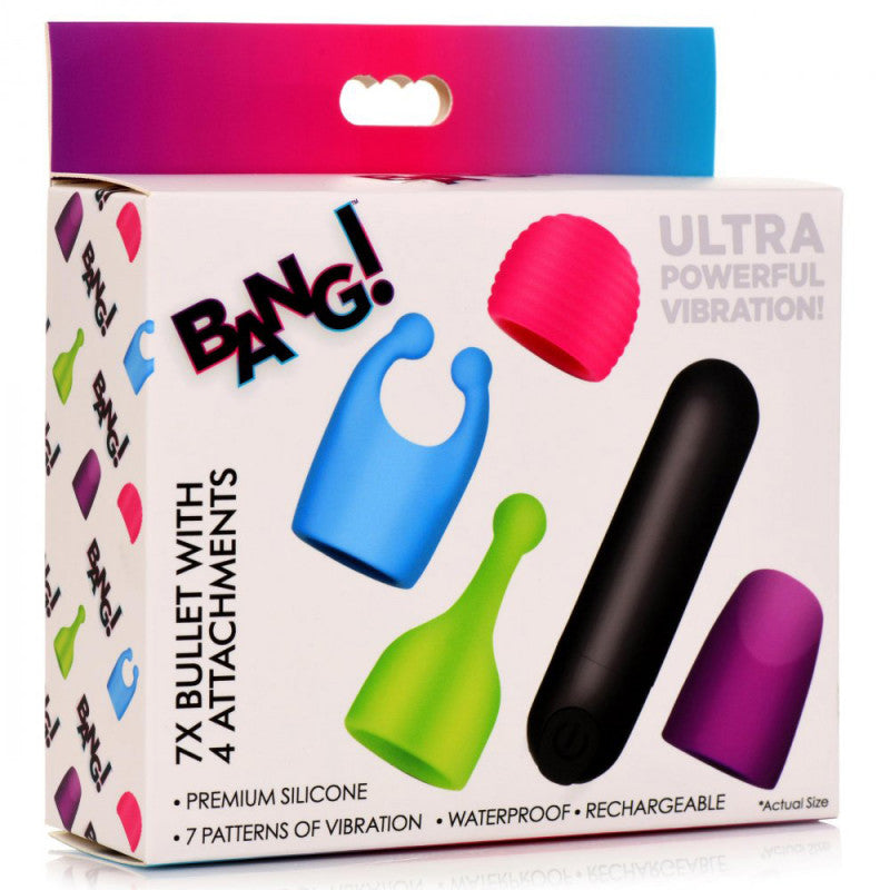 Rechargeable Bullet With 4 Attachments