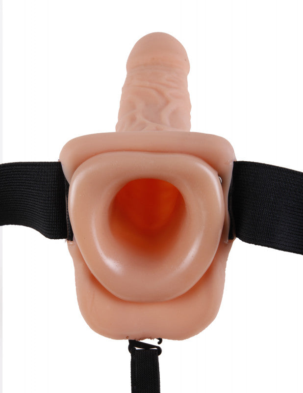 Fetish Fantasy Series - 7 Inch Vibrating Hollow Strap-on With Balls - Flesh
