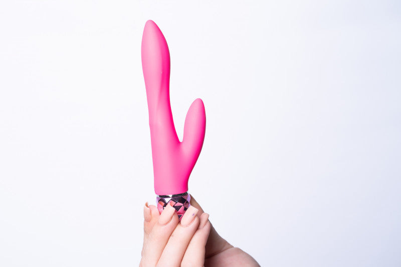 Victoria Crystal Gem Dual Vibrator - Pink