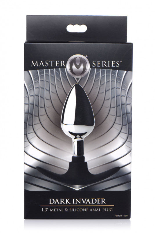Dark Invader Metal and Silicone Anal Plug - Medium