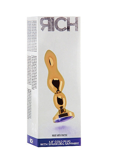 Rich R4 Gold Metal Plug - 4.8 Inch - Dark Purple Sapphire