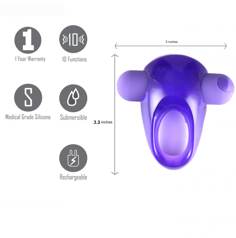 Casey Vibrating Erection  Ring - Purple