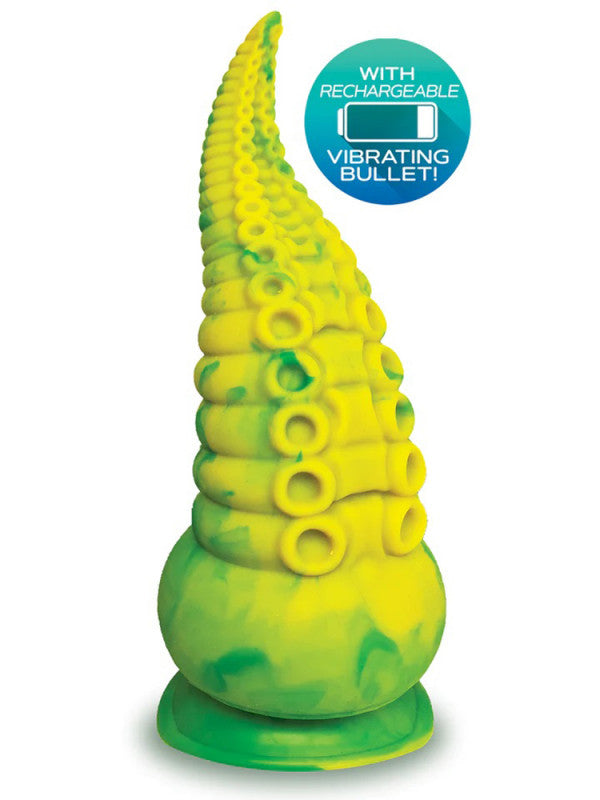 Alien Nation Octopod Silicone Rechargeable  Vibrating Creature  - Yellow and Green