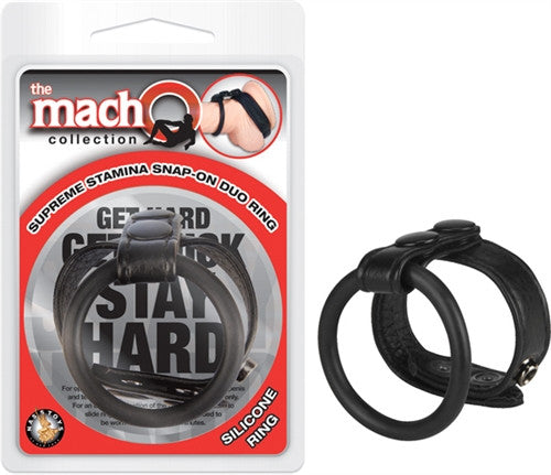 The Macho Collection Supreme Stamina Snap-on Duo Ring - Black