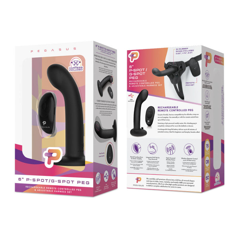 Pegasus 6 Inch P-Spot / G-Spot Peg - Black
