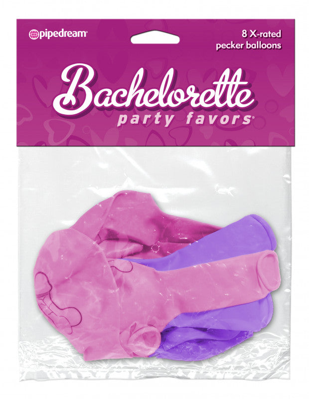 Bachelorette Party Favors -  Pecker Balloons - Pink and Purple
