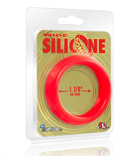 Wide Silicone Donut - Red - 1.88-Inch Diameter