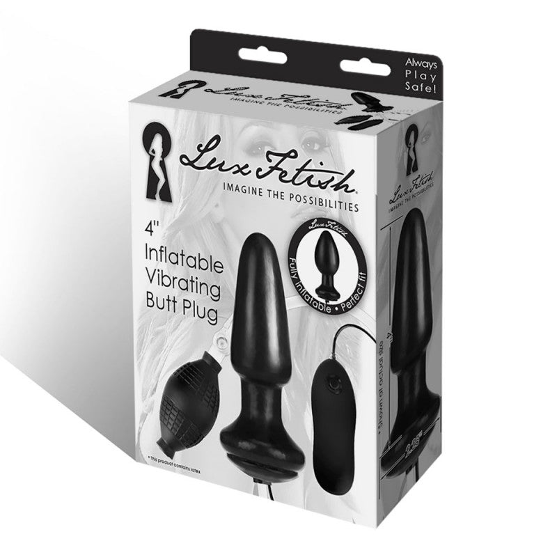 Lux Fetish 4&quot; Inflatable Vibrating Butt Plug