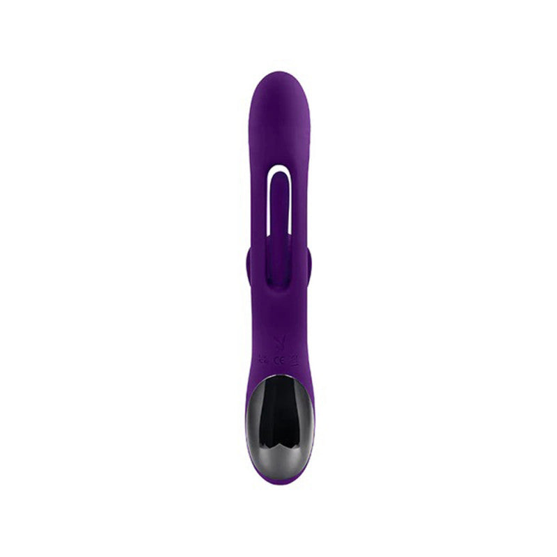 playboy rabbit vibrator Playboy Bumping Bunny Rechargeable Thrusting Warming Silicone Dual Sti