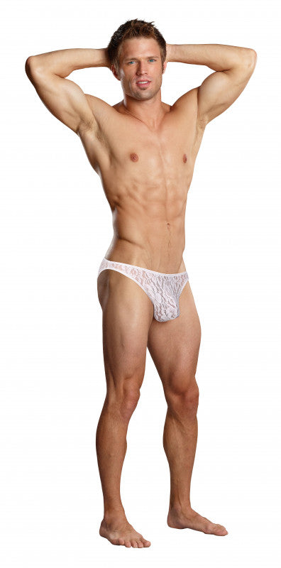 Stretch Lace Wonder Bikini - Medium - White