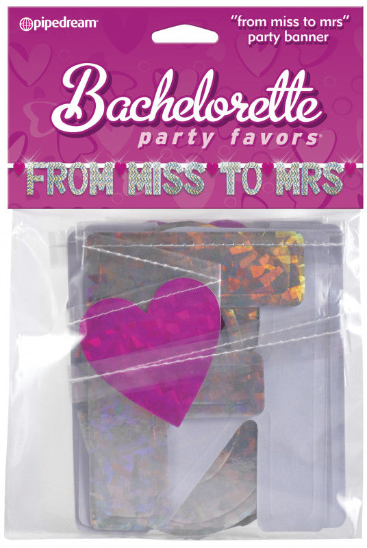 Bachelorette Party Favors - From Miss to Mrs. Banner