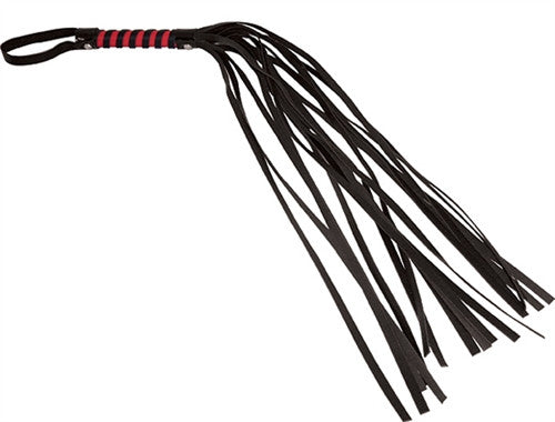 Sex and Mischief Red and Black Stripe Flogger