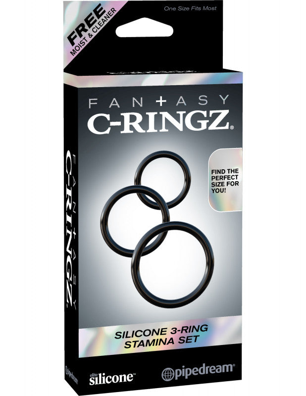 Fantasy C-Ringz Silicone 3 Ring Stamina Set - Black