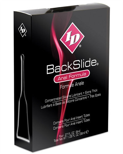 ID Backslide Silicone Lubricant 8ml Long Tube - 4 Pack