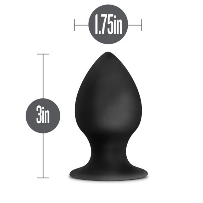 Anal Adventures - Platinum - Silicone Anal Stout  Plug - Medium - Black