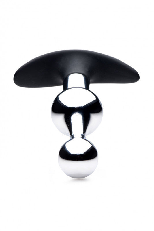 Dark Drop Metal and Silicone Beaded Anal Plug