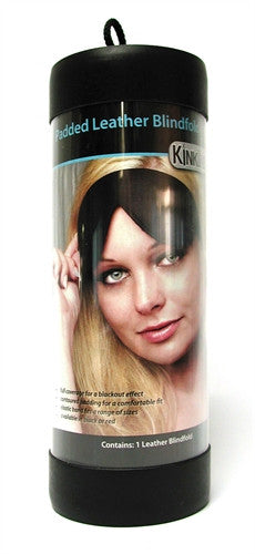Padded Leather Blindfold Black