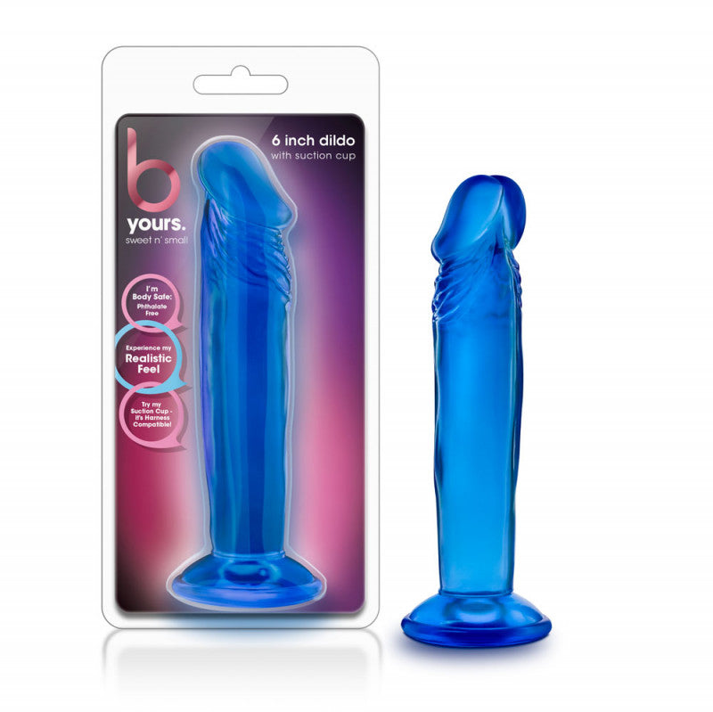 B Yours - Sweet n&#39; Small 6 Inch  With Suction Cup - Blue