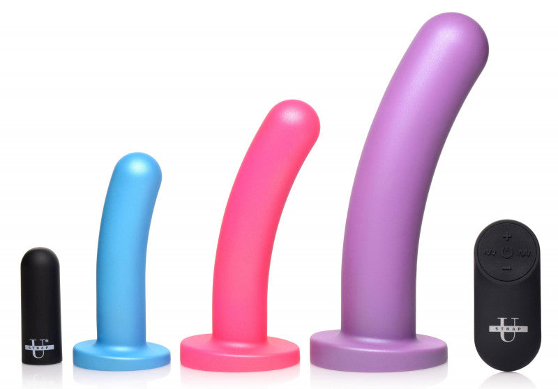Triple Peg 28x Vibrating Silicone  Set With Remote