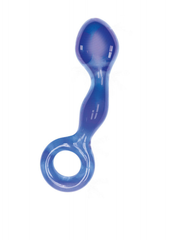The 9's First Glass G-Ring Stimulator - Blue