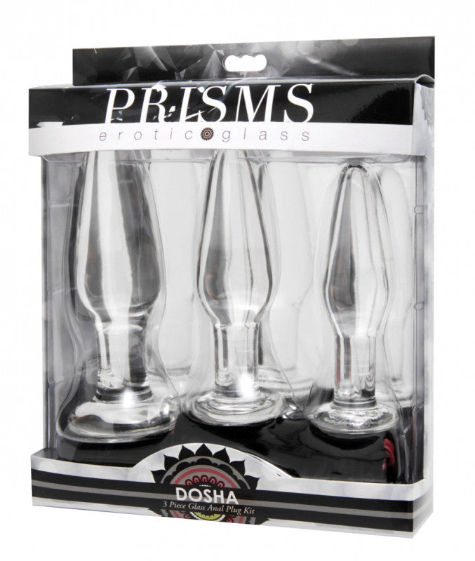 Dosha 3 Piece Glass Anal Plug Kit